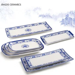 1pc Food Grade Plastic Dinner Plates Chinese Melamine Plastic Is Not Easy To Break Rectangular Plate Restaurant Kitchen Supplies