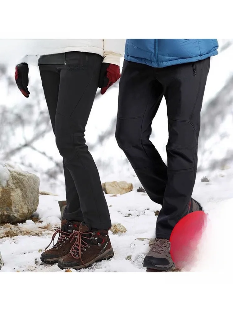 

Мужские демисезонные ветрозащитные брюки для активного отдыха с начесом, прямой крой, повседневные, с высокой талией, на молнии