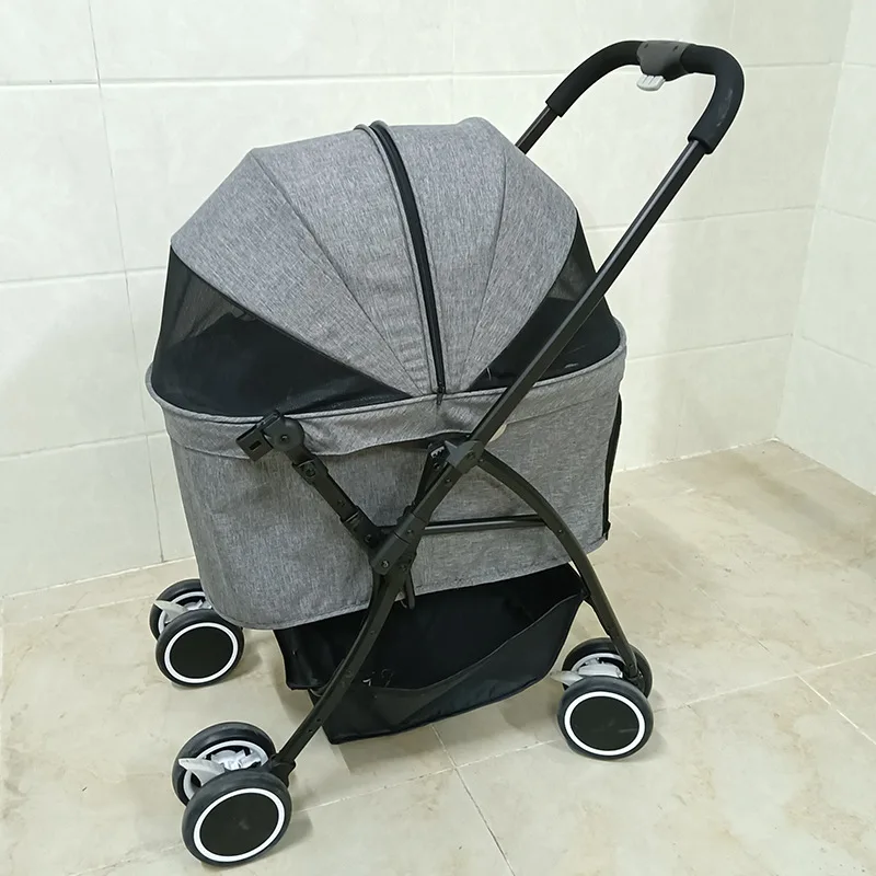 Pet Stroller Dogs and Cats Outdoor Lightweight Foldable Trolley Universal Handle Reversing Cart Dog Walking Car Wholesale