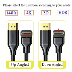 DisplayPort DP 1.4 Cable 90 Degree Angled hdmi 2.0v 8K 60Hz 4K 144Hz HDR 32.4Gbps Display Port Male To Male Cable