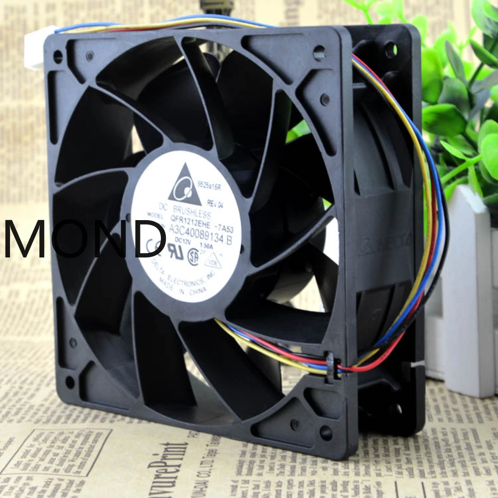 QFR1212EHE 1.5A  Brand New Delta Cooling Fan 12038 12V  Violent Fan 4-pin PWM Fan