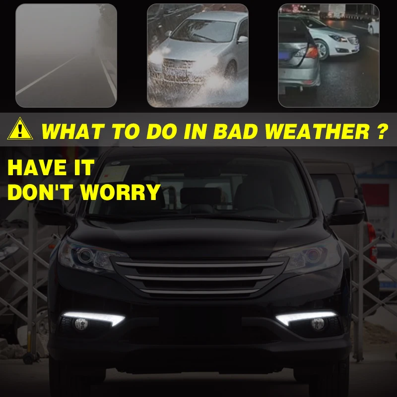 2 قطعة لهوندا CRV CR-V 2012 2013 2014 DRL القيادة النهار تشغيل ضوء مع بدوره إشارة الضباب مصباح التتابع ضوء النهار سيارة الجمعية