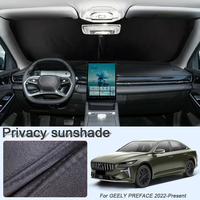 

Car Black Window Privacy Sunshade For GEELY PREFACE 2022-Present Auto Anti-UV Heat Insulation Protect Cover Interior Accessory