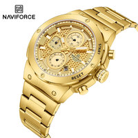 NAVIFORCE Top Luxury Men Watches Luminous Date Waterproof Chronograph Quartz Man Watch Stainless Steel Sport Military Wristwatch