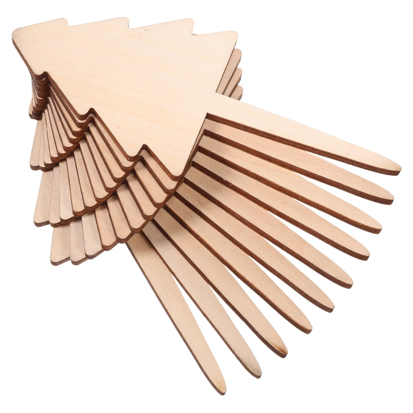 

10Pcs Bamboo Garden Stick Labels 3.9x1.7 Christmas Tree Shape Plant Markers for Outdoor Indoor Garden Herb Vegetable Plant