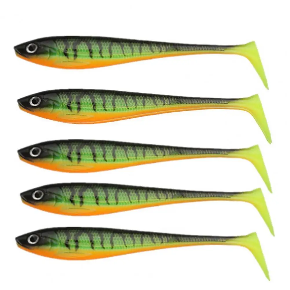 Soft Bait 5Pc Reusable All-water Applicable Bright Color  Long-distance Casting Fishing Lure Fishing Supplies