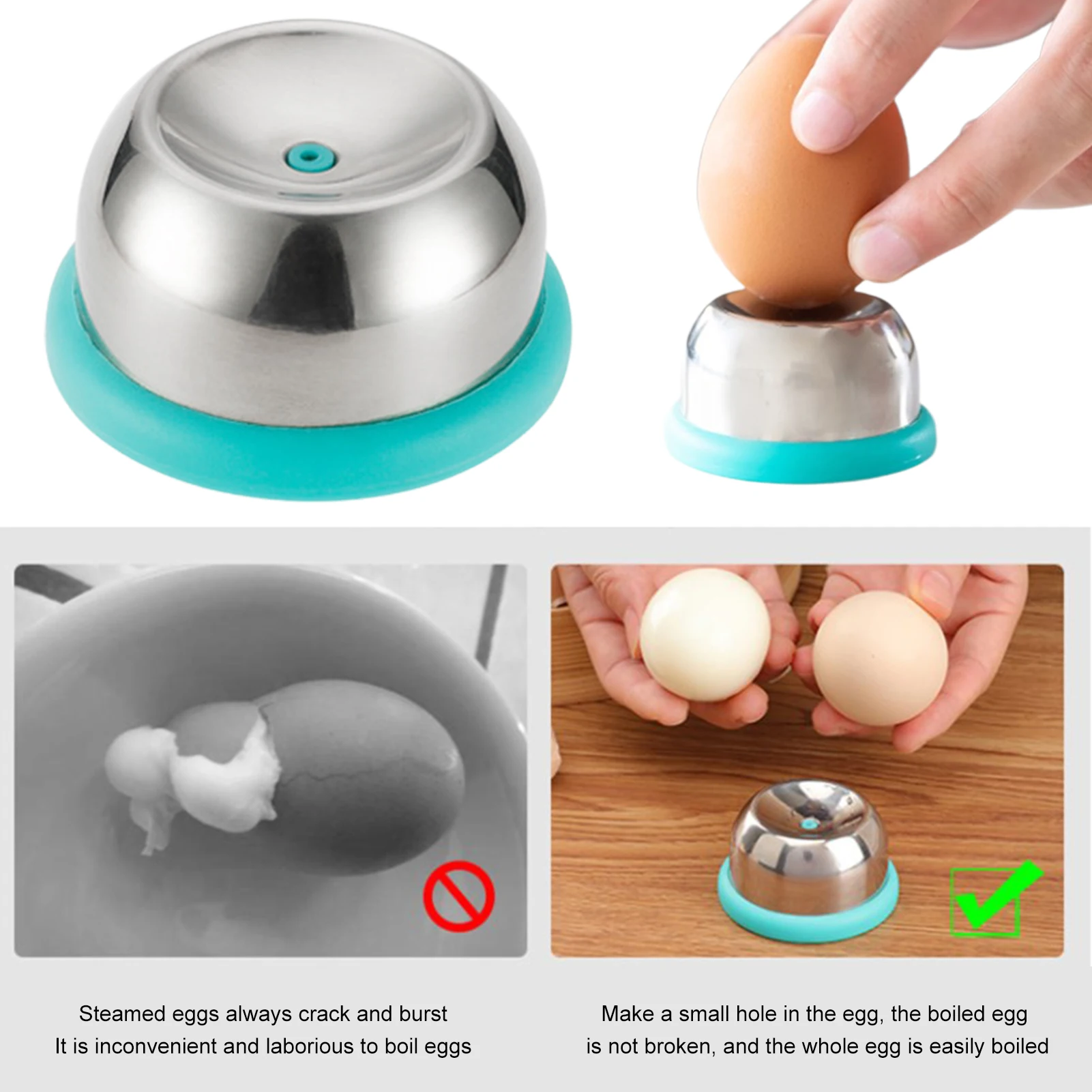 Egg Piercer For Boiled Eggs Stainless Steel Needle Eggs Hole Puncher For Easy Peeling Bakery Kitchen Egg Separator Piercing Tool