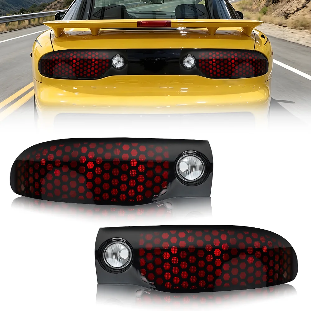 2Pcs Rear Brake Light Tail Light Backup Light Reverse Light Cover For 1998 1999 2000 2001 2002 Pontiac Firebird Trans AM No Bulb
