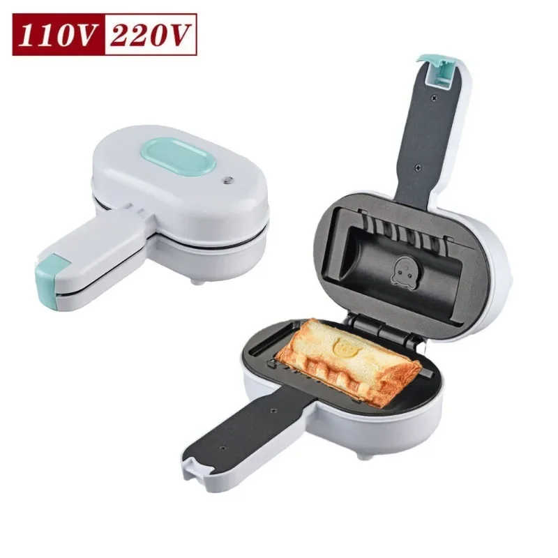 110V-220V Small Breakfast Maker, Household Mini Hot Press Sandwich Maker Toast Waffles Multifunctional Turtle Driver