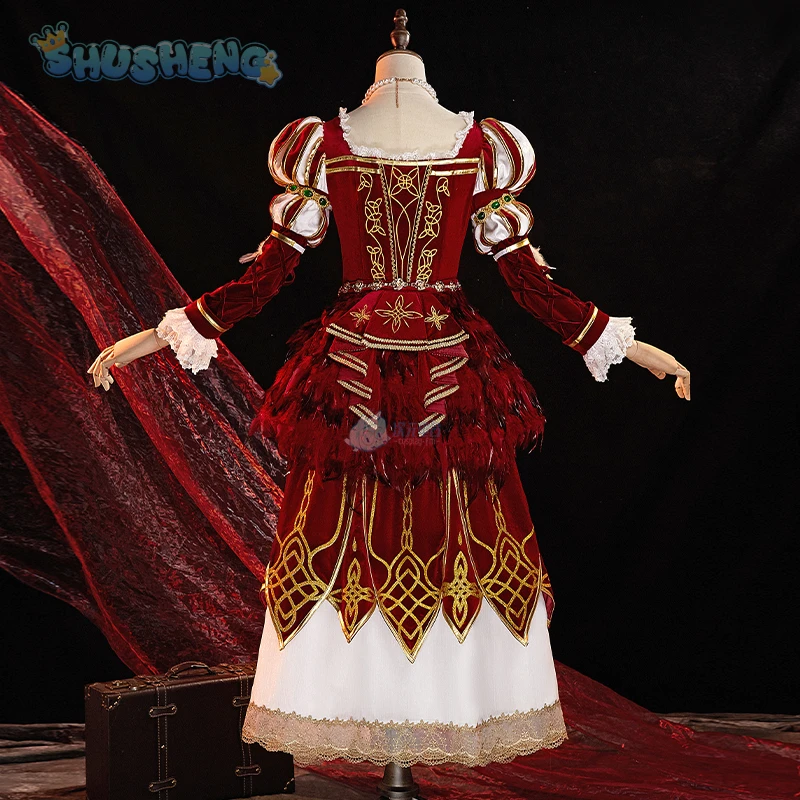 Identity V Ada Mesmer Psychologist Cosplay Costume Halloween Party Gorgeous Sweet Dress Set Hair Crown Headveil, Bag Props New