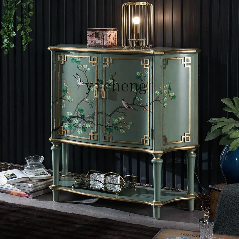 

entrance old hand-painted dining edge corner cabinet storage decoration