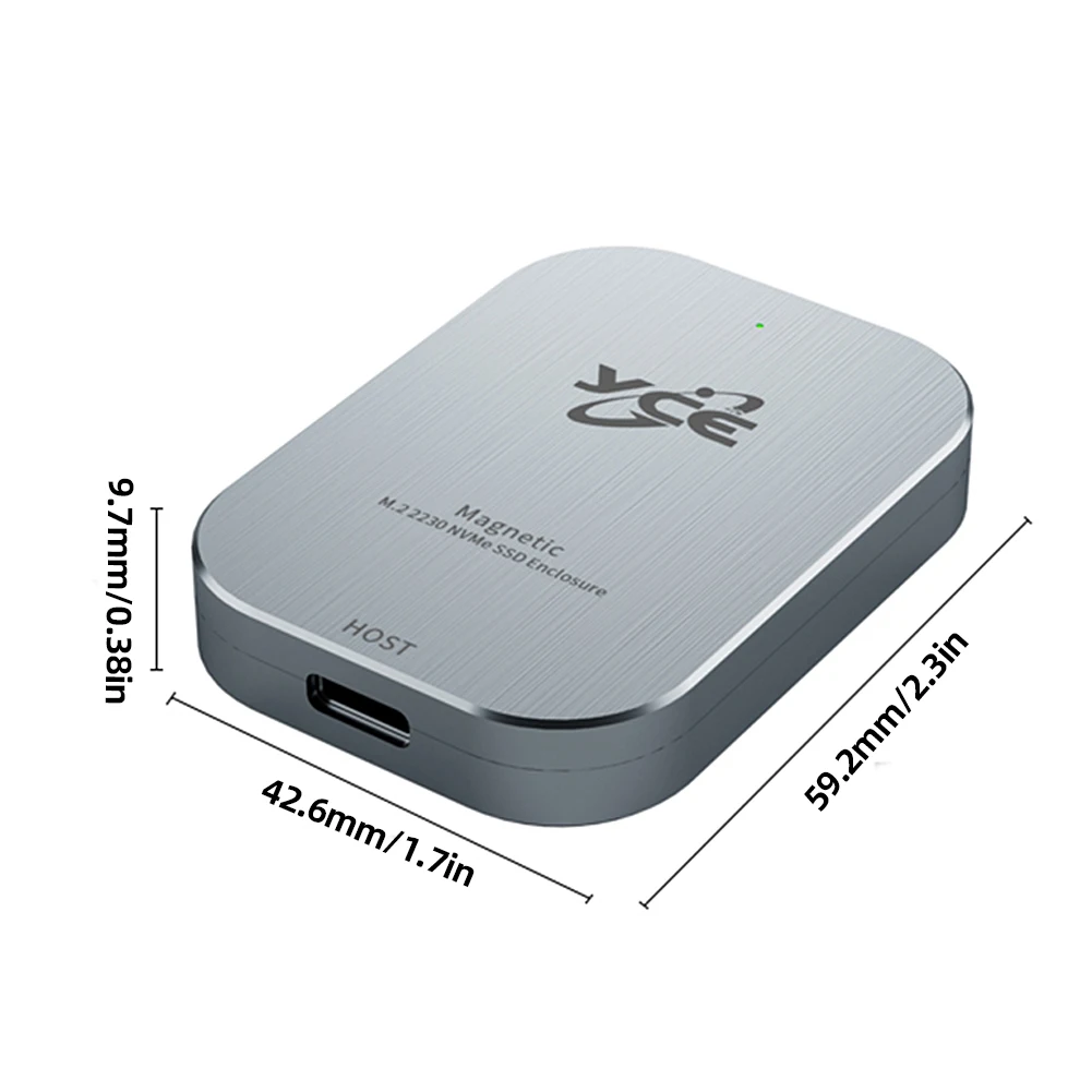 

Magnetic M.2 NVMe 2230 SSD Enclosure Adapter USB 3.2 Gen 2 10Gbps Type-C SSD Disk Box 2TB Hard Drive Disk Box for MacBook ProRes