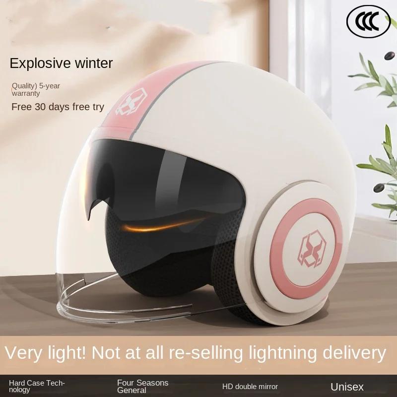 

Motorcycle helmets for men and women, winter warmth, battery powered, all season electric, suitable for wearing safety helmets