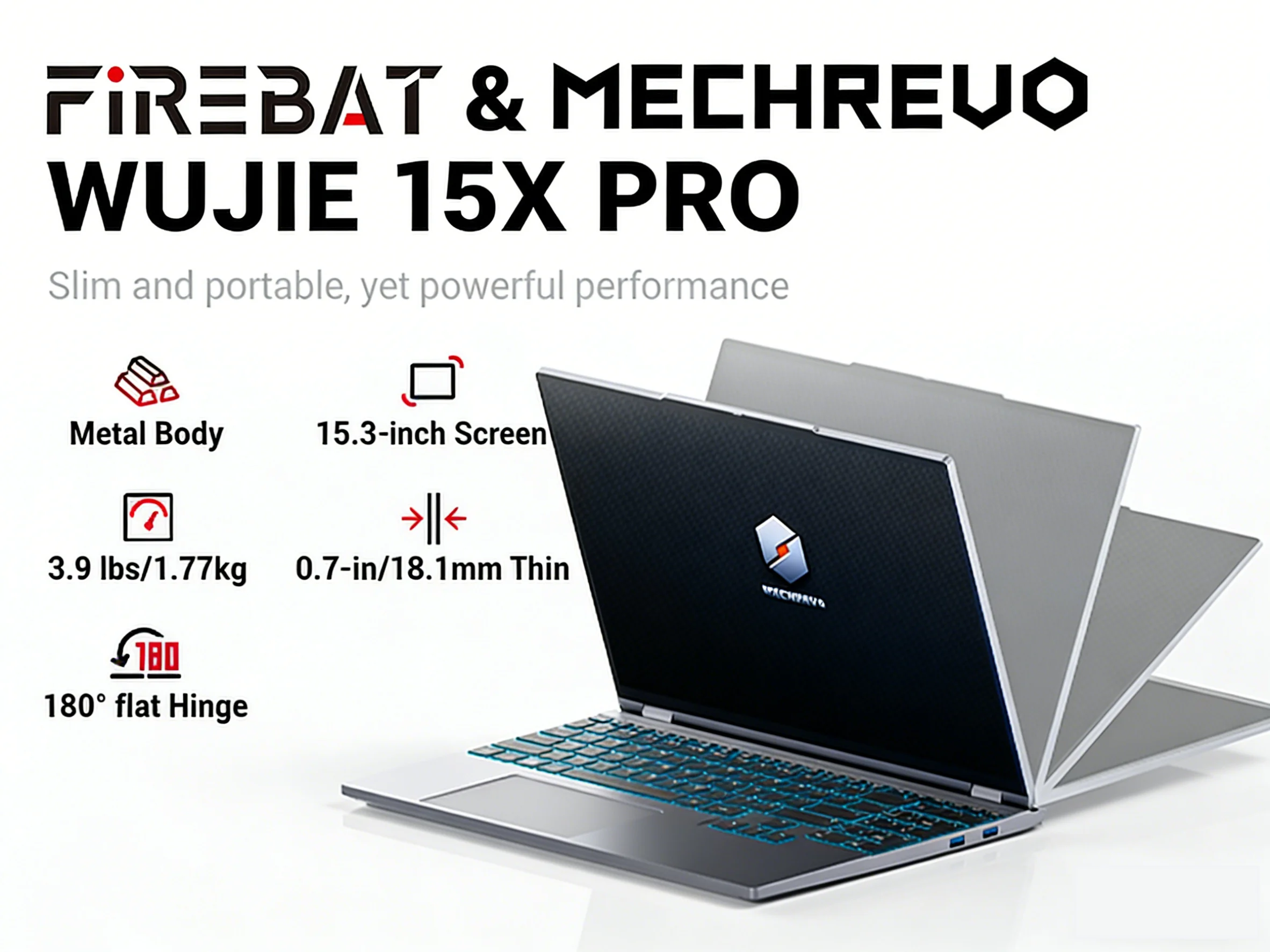 FIREBAT WUJIE 15X Pro 15,3" Gaming-Laptop AMD Ryzen7 H 255 DDR5 16GB RAM M.2 PCIe4.0 512GB SSD Englische Tastaturbelegung WiFi6 BT5.2 15,3 Zoll 2,5K 120Hz Bildschirm USB4 Windows11 Desktop-Computer – Detail 2