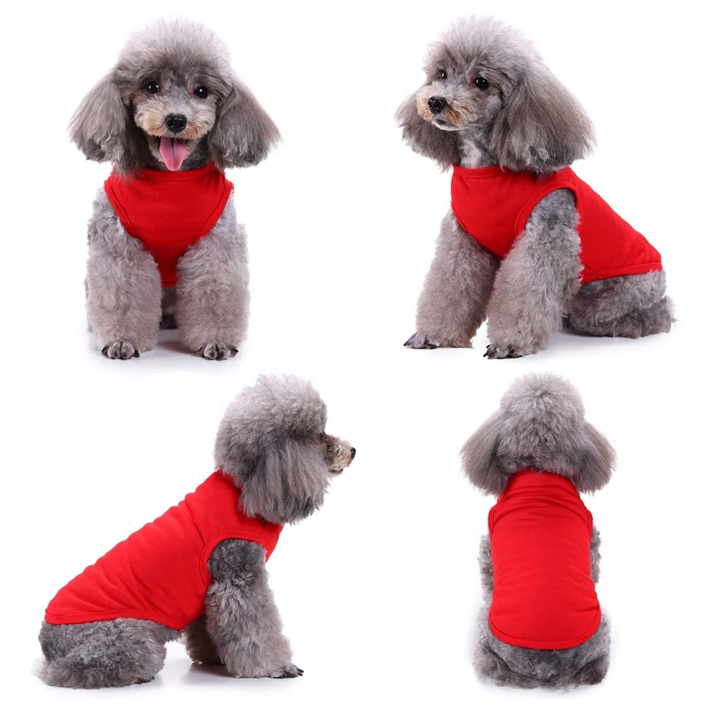 Blank Dog Shirts Summer Pure Cotton Clothes Fit for Extra Small Medium Large Dogs Soft Plain Doggy Vest Cat Bottoming T Shirts