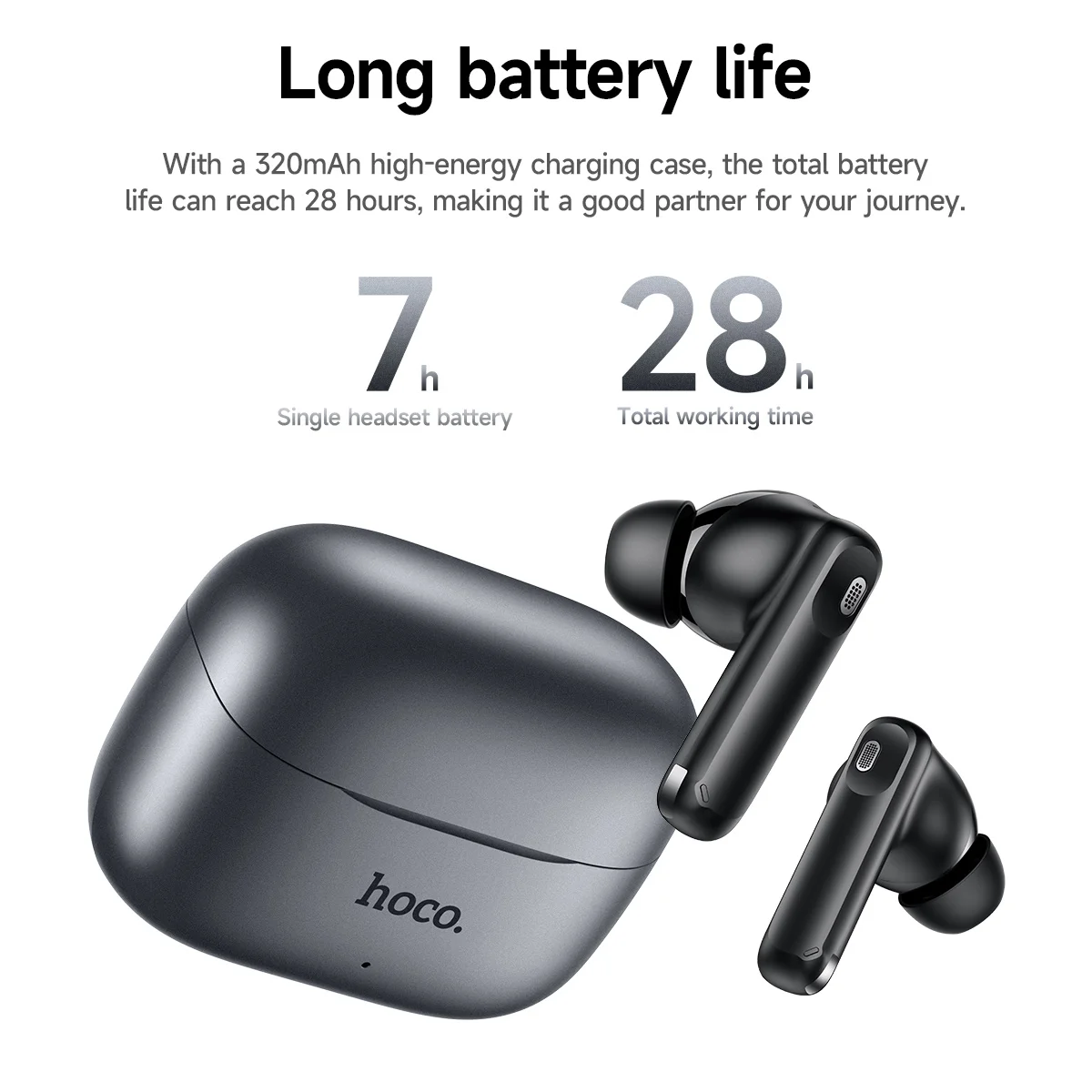 HOCO EQ27 Smart AI Translation Headset ANC,ENC Noise Cancelling with APP Control Function Wireless Earphones Portable Headphones view 5