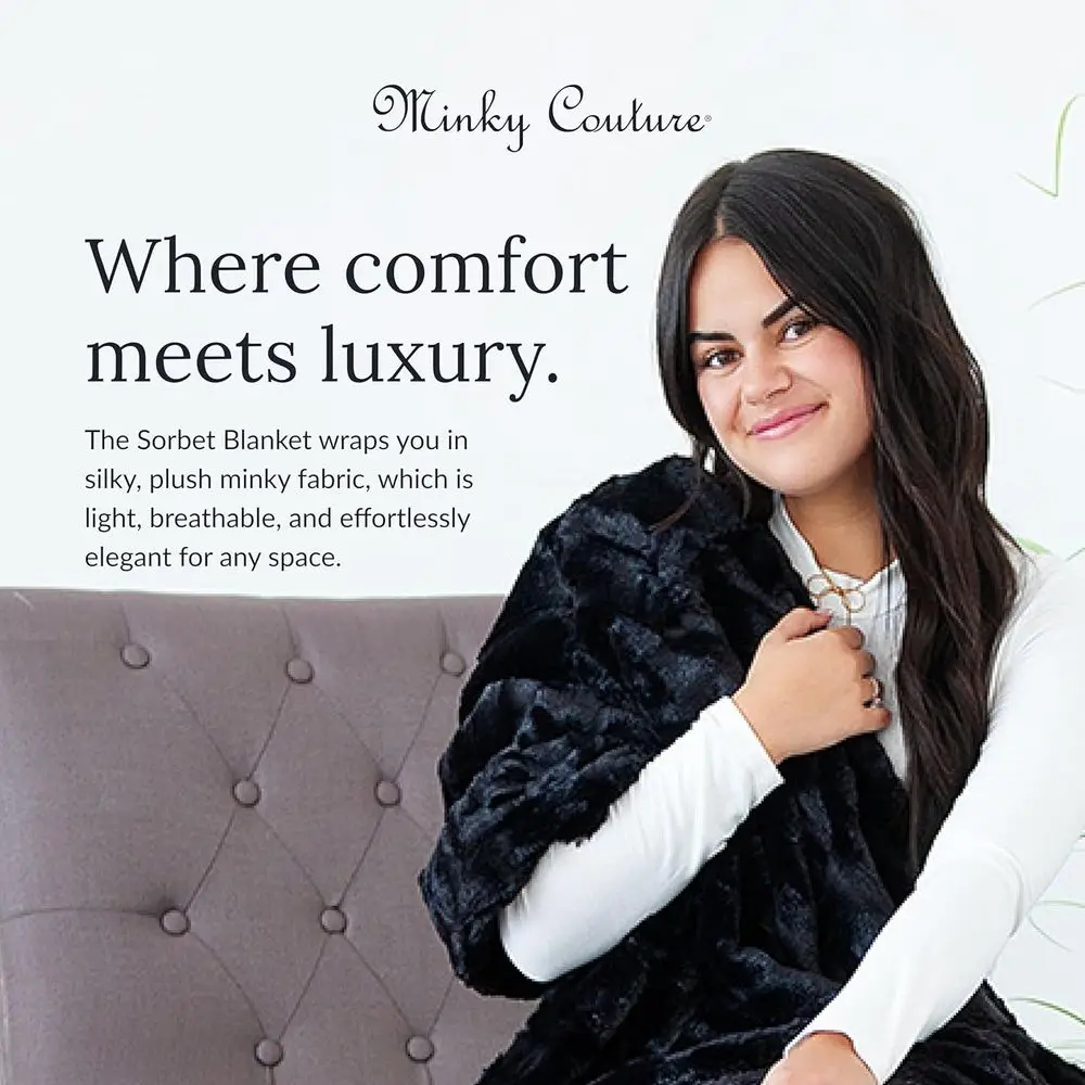 بطانية رمي حريرية فاخرة - غطاء ناعم متوسط الوزن لراحة أنيقة - مسامي، قابل للغسل في الغسالة، أسود