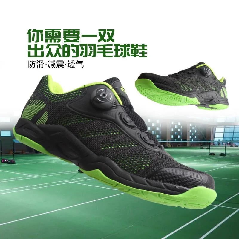 

Professional Badminton Trainers Mens Black Indoor Sports Shoe Man Quick Lacing Tennis Shoes Men Breathable Badminton Shoe