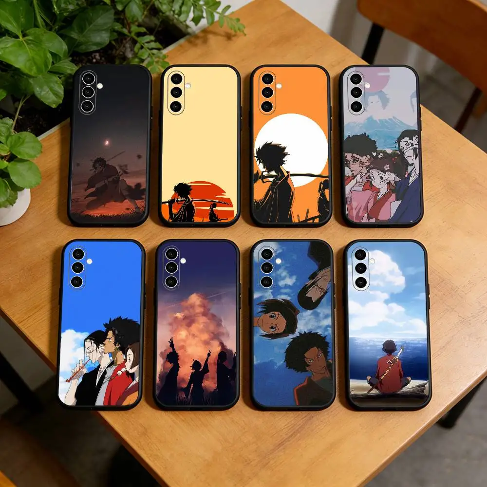 

S-Samurai Champloo Anime Phone Case Black Silicone Soft For Samsung Galaxy A73,A72,A71,A70,A53,A52,A51