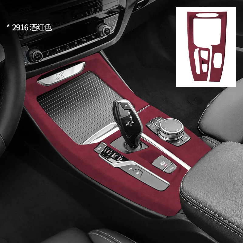 For BMW X3 X4 ix3 G01 G02 G08 2018 2019 2020 2021, Super Suede Car Central Control Gear Shift Panel Trim Cover Auto Accessories