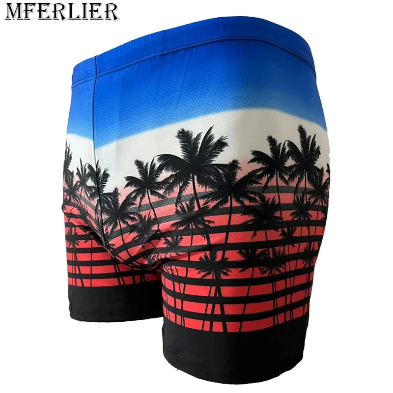 summer men board shorts beach shorts floral striped quick dry swimming trunks Hawaii shorts breathable elastic comfort