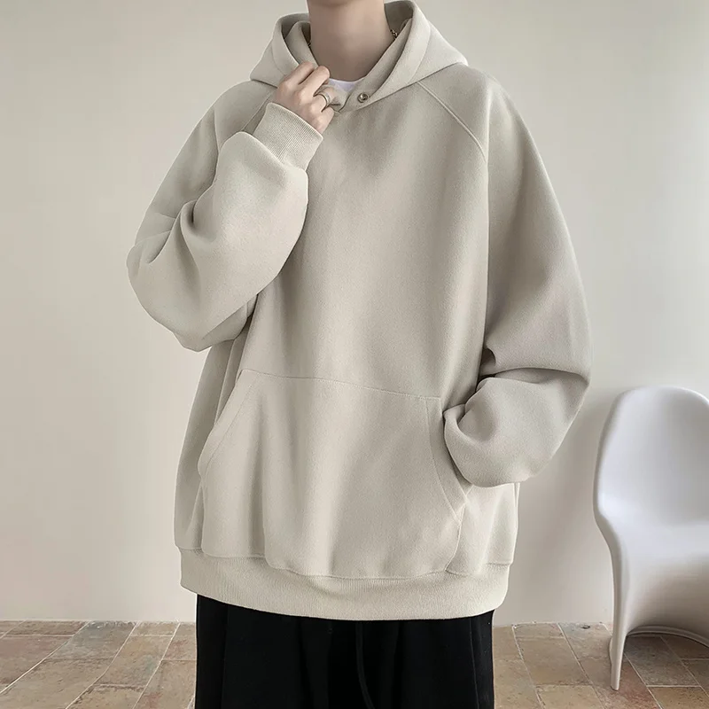 

Новая осенняя мужская толстовка-худи оверсайз в американском стиле, плотная, свободного кроя, модная повседневная уличная одежда