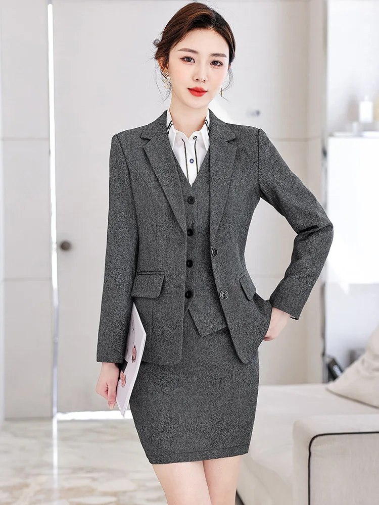 Formal Uniform Designs Pantsuits Ladies Office Professional for Women Business Work Wear Autumn Winter Blazers Outfits Set