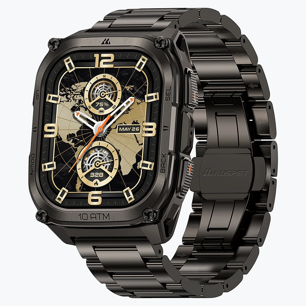 

KOSPET Tank M4 Special Edition Men's Smartwatch 1.96 Inch AMOLED 10ATM Waterproof Freediving Offline Maps GPS 2 Wristbands