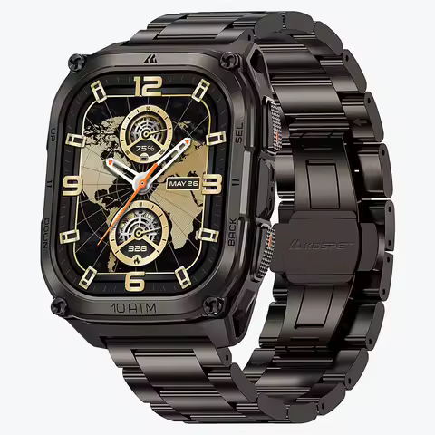 Reloj Inteligente KOSPET Tank M4 Edición Especial para Hombre, Pantalla AMOLED de 1.96 Pulgadas, Resistente al Agua 10 ATM, Mapas Fuera de Línea, GPS, 2 Correas