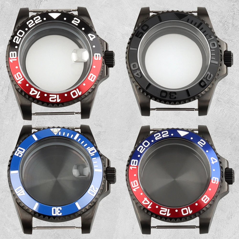 

For NH35 SUB GMT 40mm Watch Case For Yacht-Master Seiko NH34 NH35 NH36 NH38 Movement Stainless Steel Black NH35 Watch Case