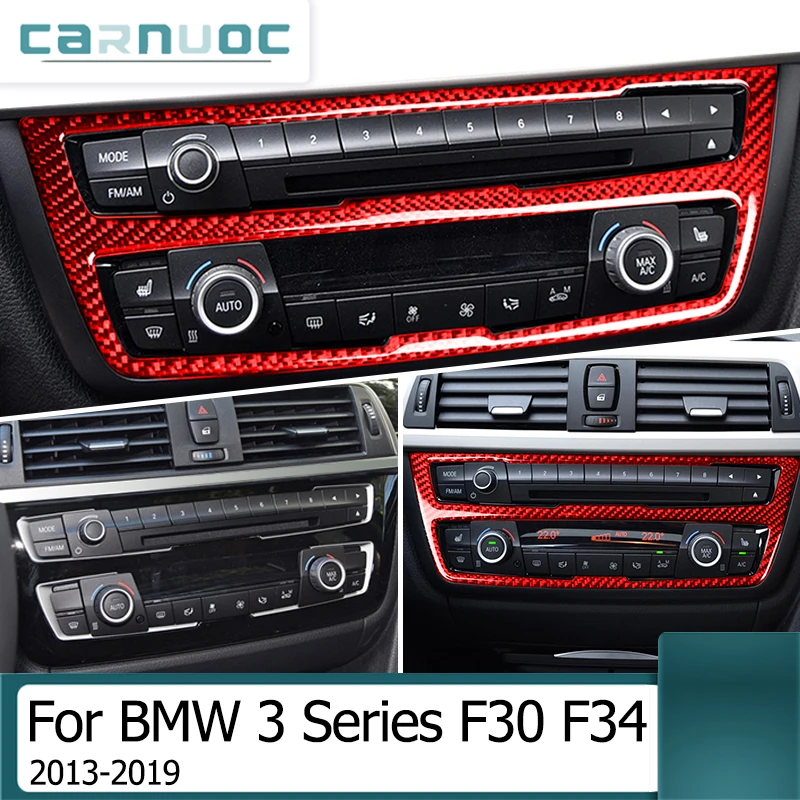 Various Parts Carbon Fiber Red Stickers Car Interior Decorative Accessories For BMW F30 F34 2013 2014 2015 2016 2017 2018 2019