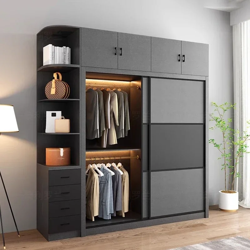 Space Saving Modern Closet Organizer Bedroom Clothes Wardrobe Partitions Cupboard Living Room Shelves Armario Hotel Furniture