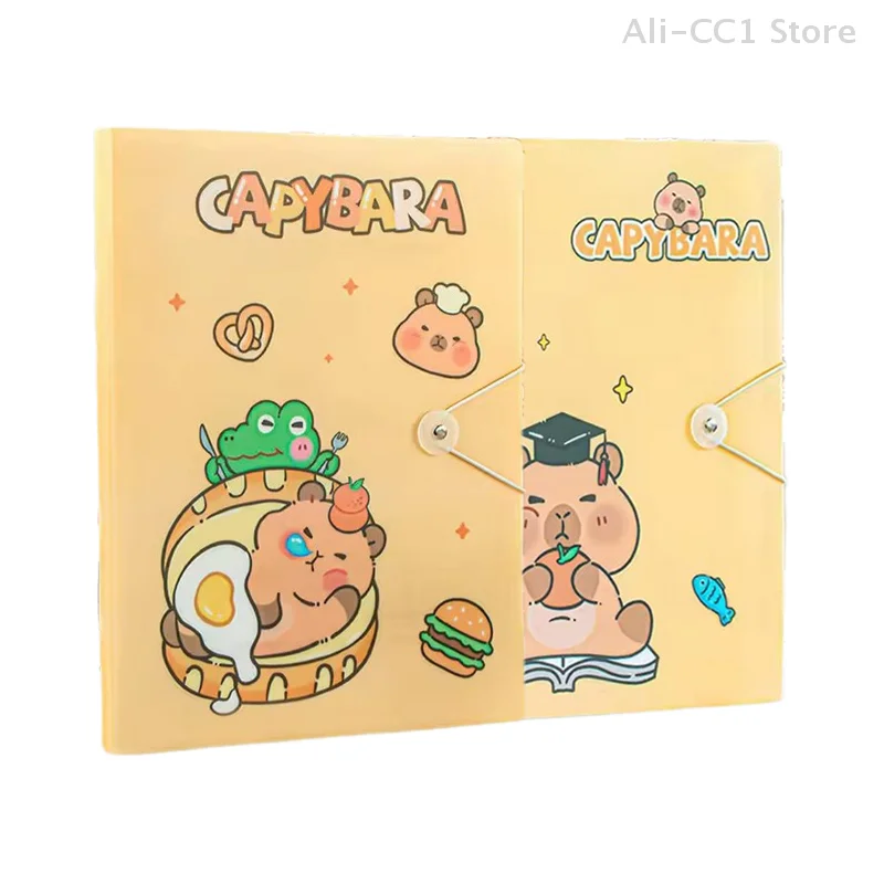 Capybara Information Book Kawaii A4 Transparent Insert Folder Collection Book Student Certificate Test Paper Storage Book