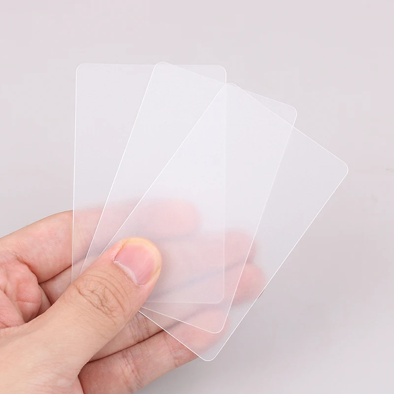 10PCS Blank Transparent Business Card Plastic Waterproof Without Printing For Handwriting School Office Supplies