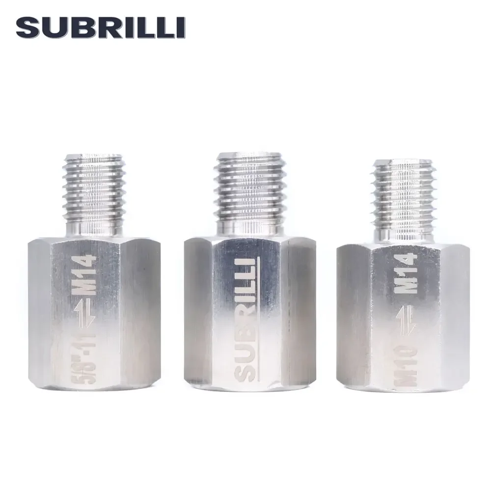 SUBRILLI 1pc Stainless Steel Adapter For Diamond Drilling Core Bit Angle Grinder M14 To M10 Or M14 To 5/8"-11 Or 5/8"-11 To M14