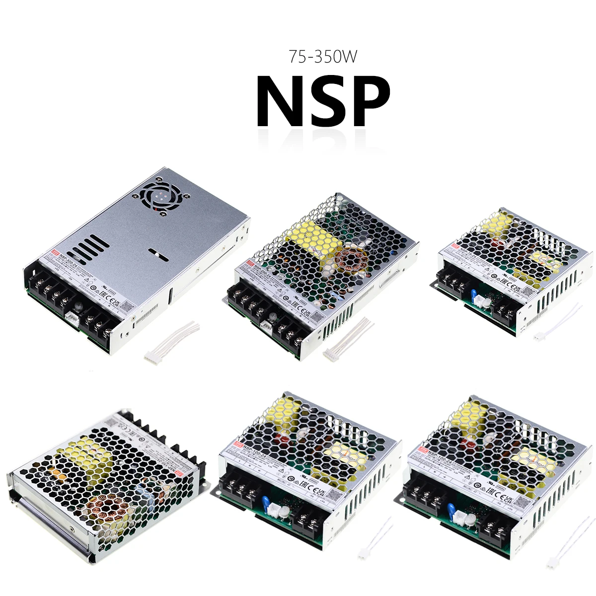 

(MEANWELL) NSP-75/100/150/200/320 -5 В/12 В/15/24/27/36/48/60 В Источник питания Высоко надежный многопромышленный блок питания закрытого типа SMPS