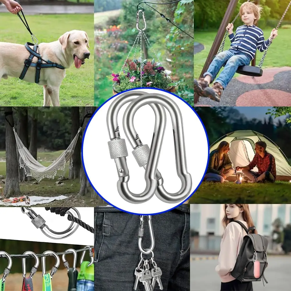 الثقيلة حلقة تسلق كليب المعادن الربيع خطاطيف قفل المسمار ربط المفاتيح مقاطع التخييم في الهواء الطلق أرجوحة معلقة Carabiners