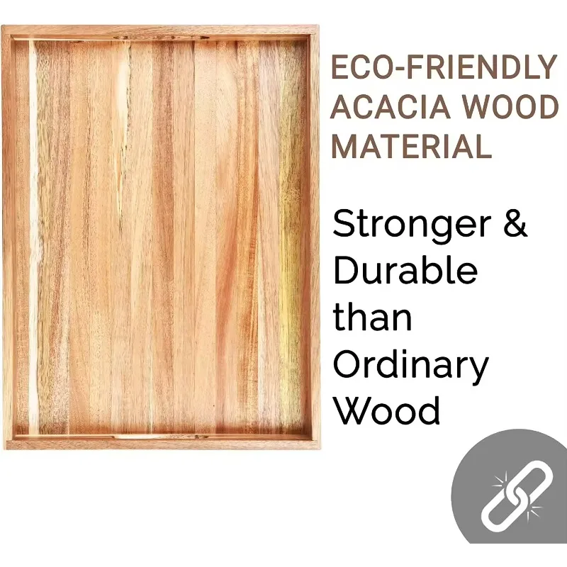 Basically decorated acacia wood rectangular coffee table, large Ottoman breakfast