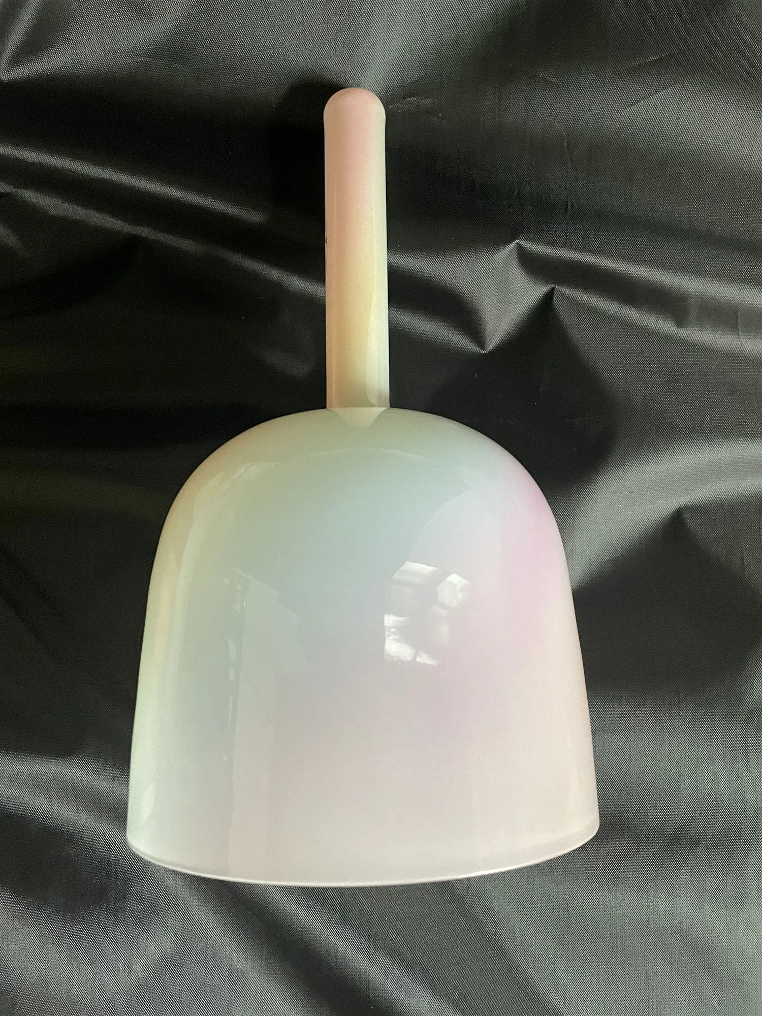 Crystal Singing Bowl pastel rainbow color 4th octave E note solar plexus chakra 432Hz for meditation.