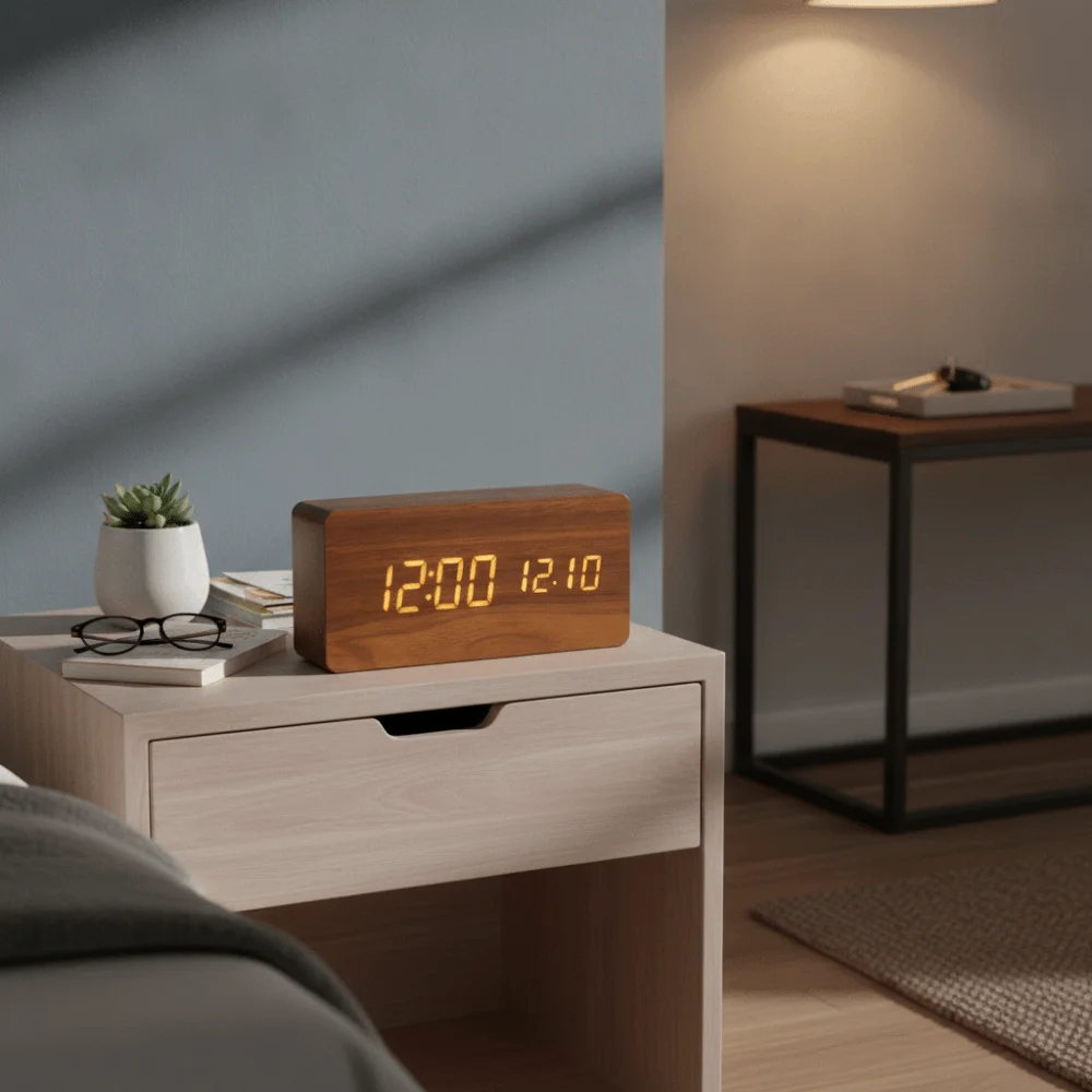 Large Display Digital Alarm Clock LED Digital Display Reminder Electronic Alarm Clock 3 Levels Brightness Temperature Display