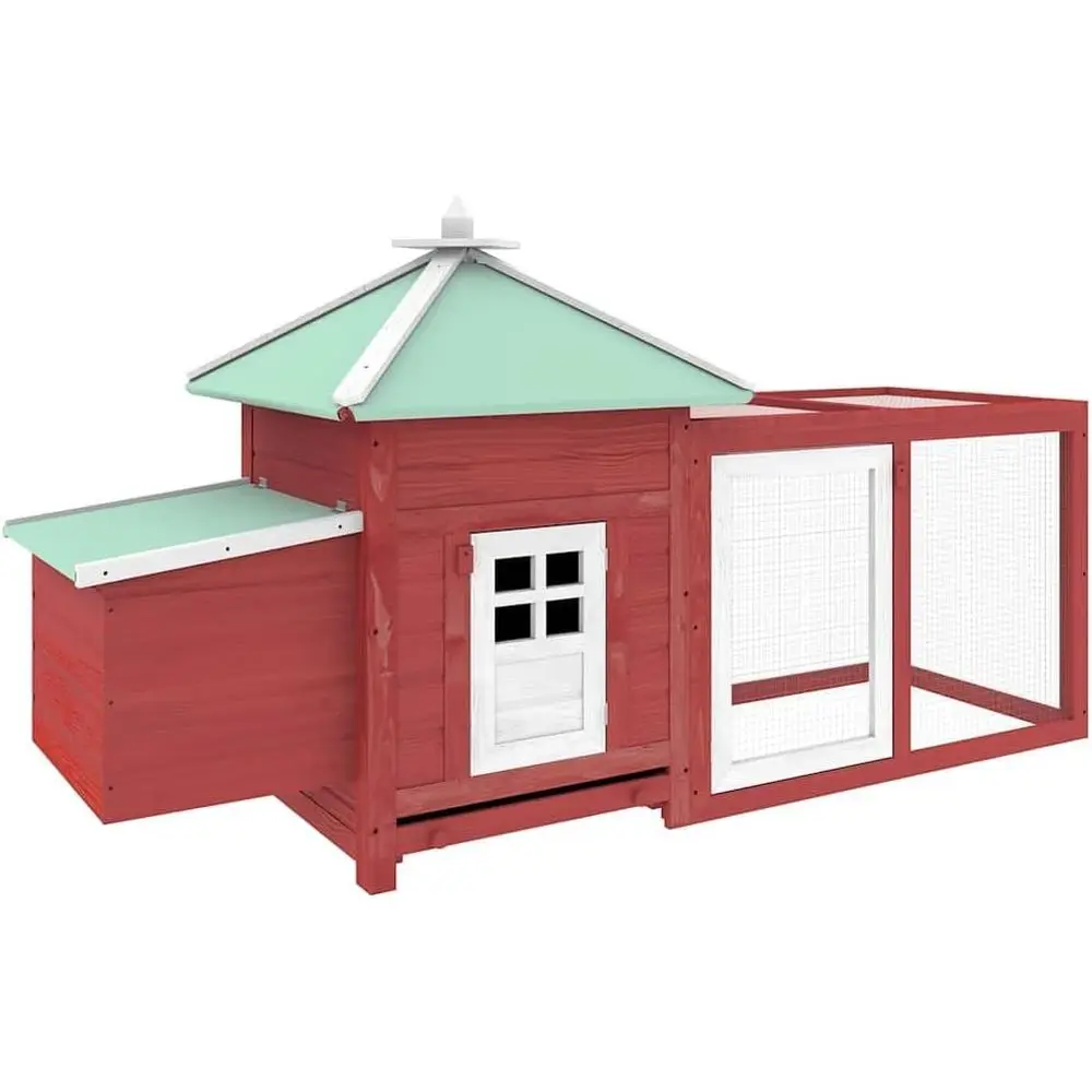 

Outdoor Wooden Chicken Coop with Nest Box, Rabbit Hutch, 74.8x28.3x40.2 Solid Irwood