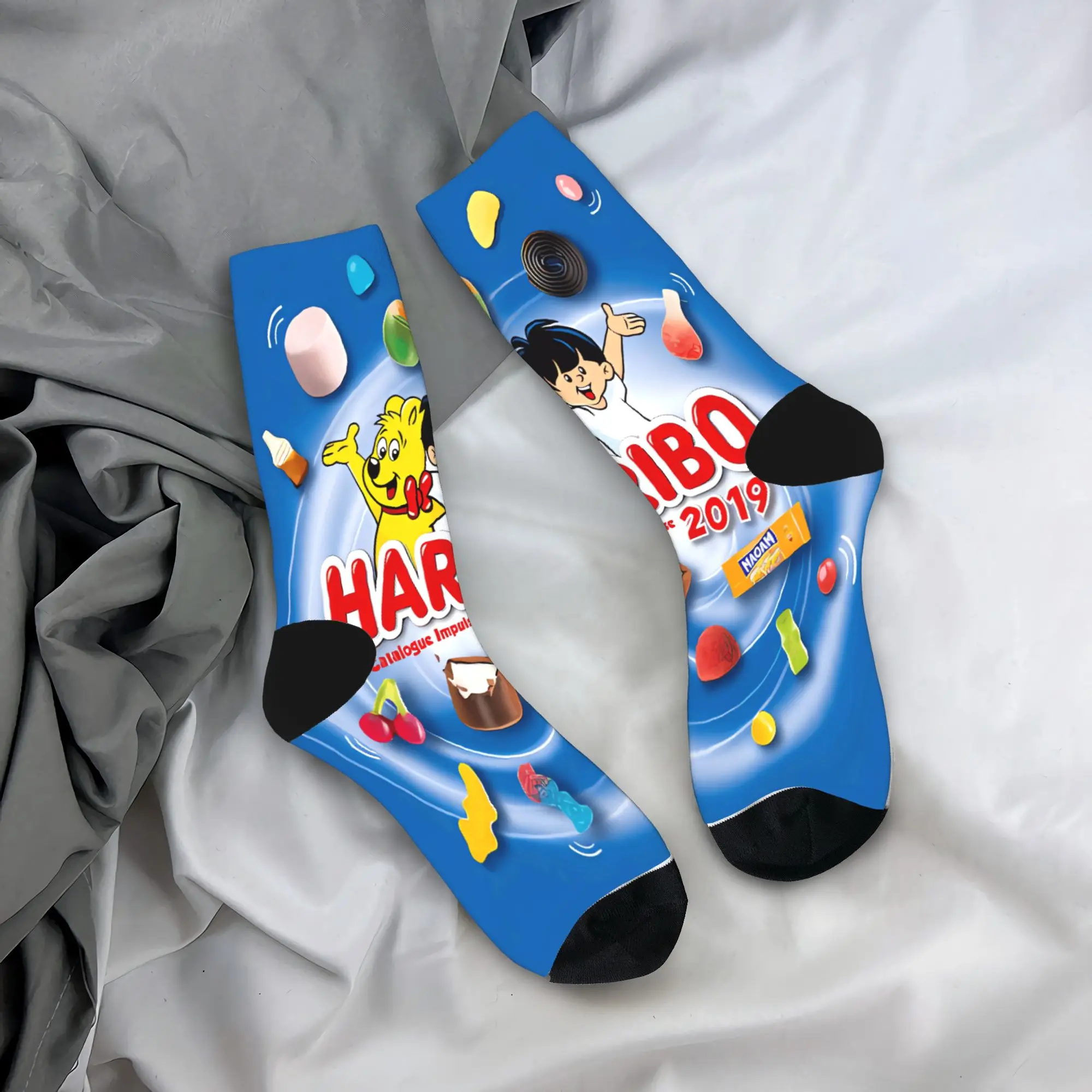Haribo Bear Candy medias mujeres hombres calcetines cálidos suaves Harajuku calcetines invierno escalada antideslizante patrón calcetines regalo
