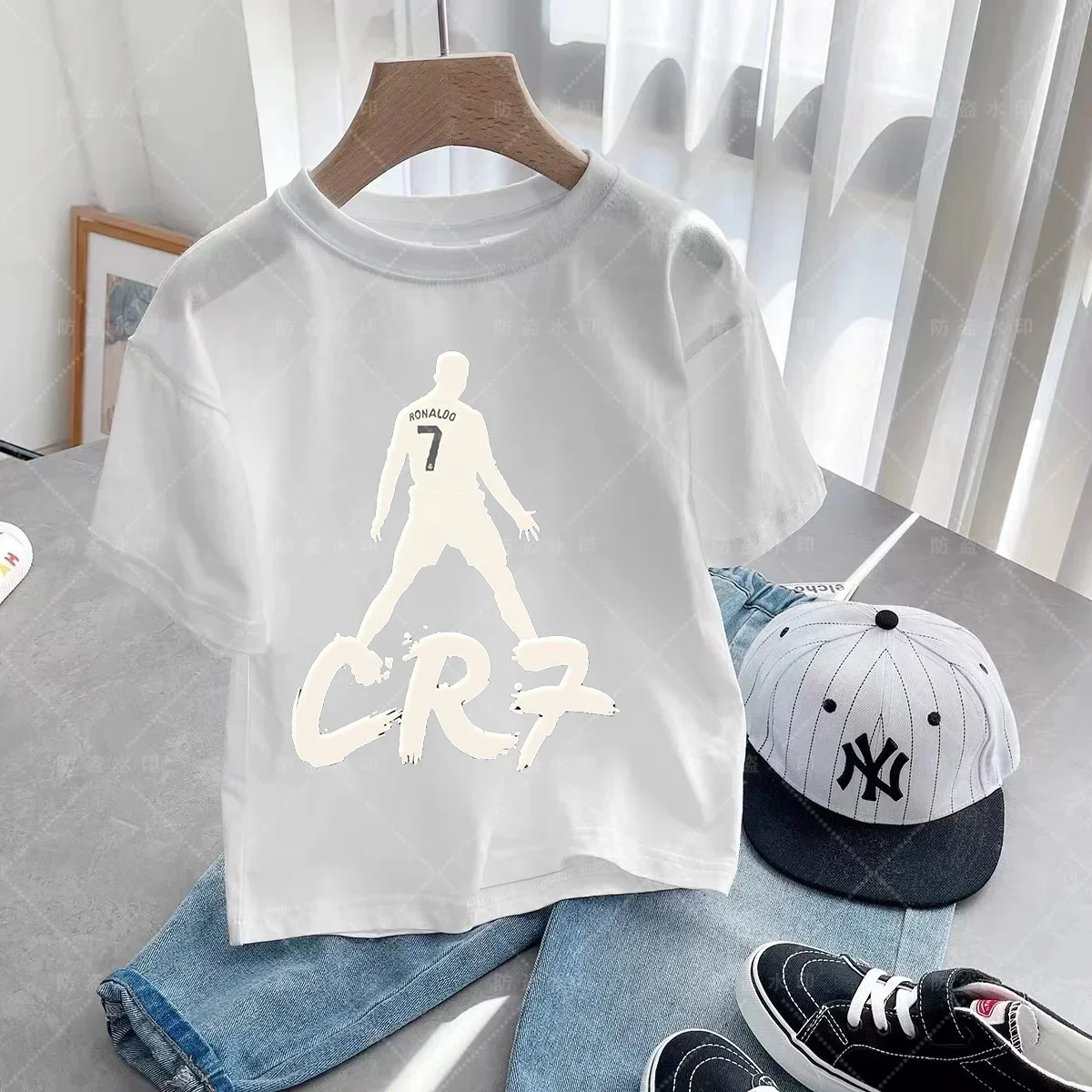 New CR7 Boys and Girls Summer T-shirt Cristiano Ronaldo T Shirt Fashion Outdoor Casual Training Sports Tees Short Tshirt