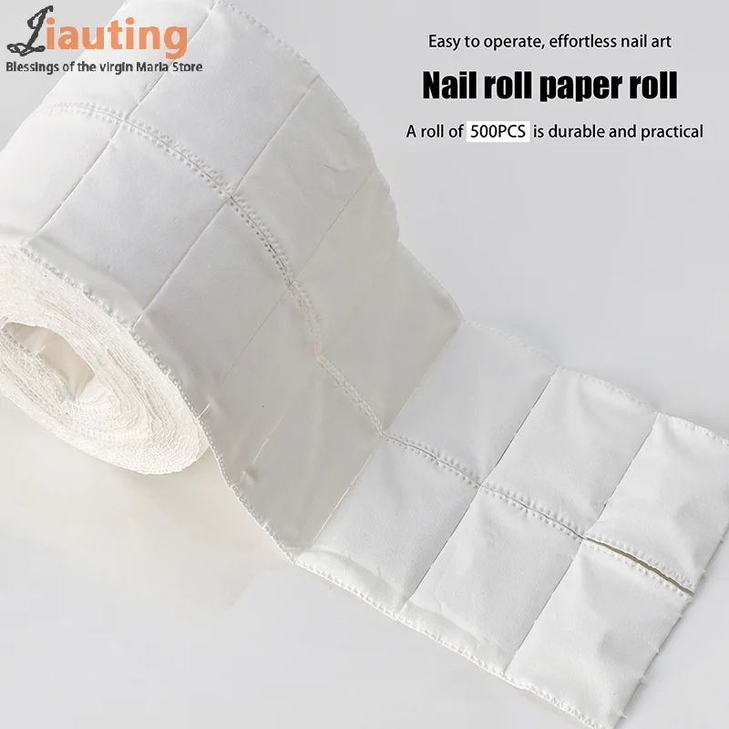 500 قطعة/لفة مسمار الأشعة فوق البنفسجية هلام مزيل طلاء الأظافر القطن منصات نظيفة الأبيض ممزق قبالة الوبر الحرة مسمار مناديل ماكياج نقع مسمار الفن مانيكير أداة
