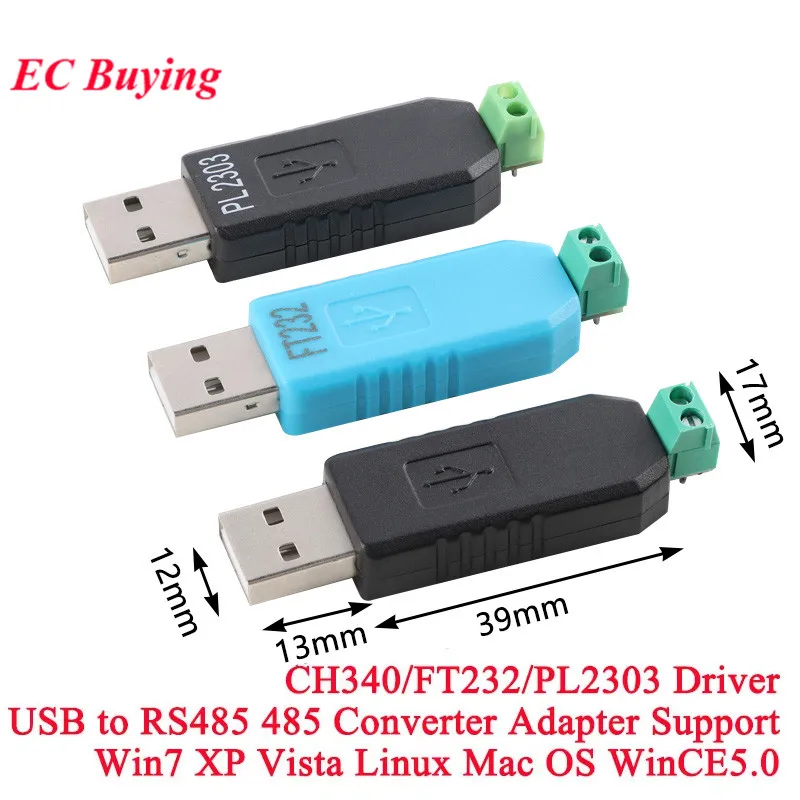 1-10Pcs USB to RS485 RS-485 Converter Adapter Serial Port Support Win7 XP Vista Linux Mac OS WinCE5.0 CH340/FT232/PL2303 Driver
