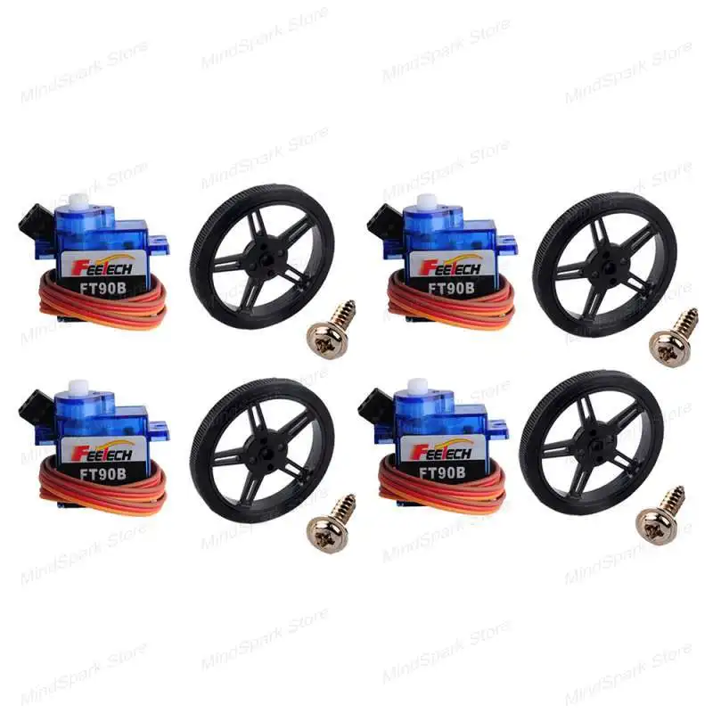 9g Micro Digital Servo FT90B 1.5kg 3-6V 180 Degree POM Plastic Gear Motor +Wheel for RC Car Robot Aircraft DIY Technology Toys