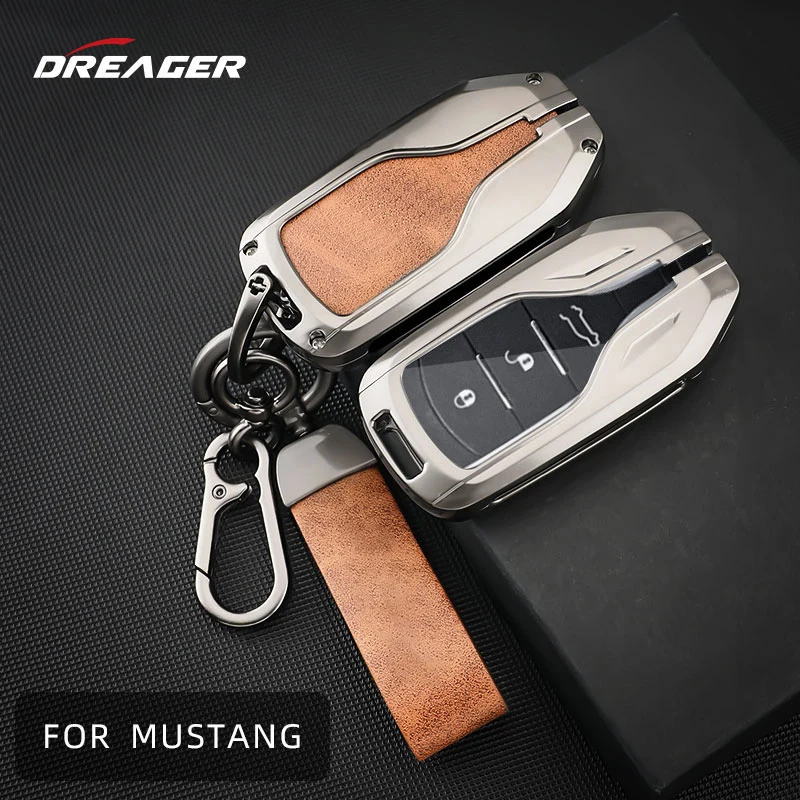 

Zinc Alloy Leather Remote Key Case For Car Keys Ford Mustang T70 T80 Ec70 Auto Cover Shell Fob For Fusion Mondeo Explorer Edge