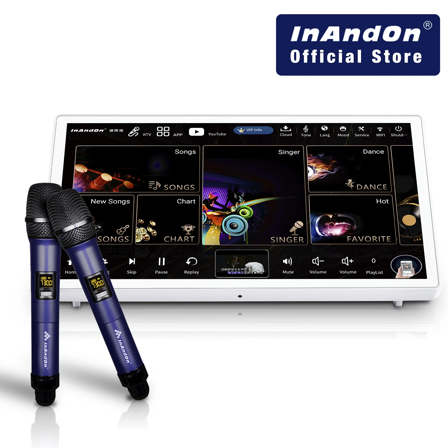 

InAndOn KD9MAX Professional Karaoke System 4-in-1 White Machine