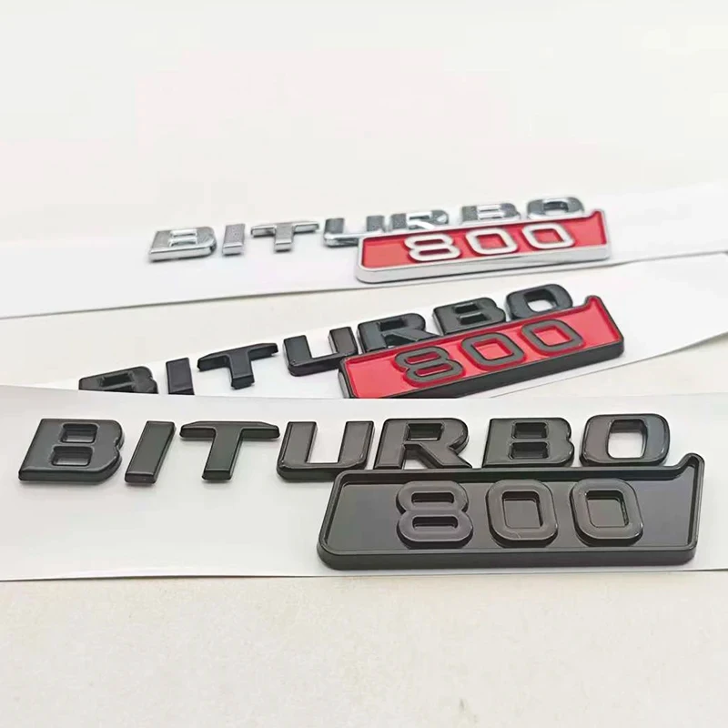 3D ABS Car Fender Side Badge Sticker Logo BITURBO 800 Emblem Decals For Mercedes Benz AMG Brabus Auto Letters Accessories - view 2