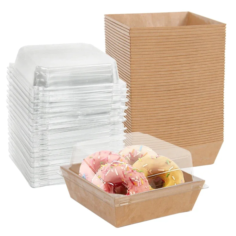 5/10 stücke Kraft Papier Kuchen Dessert Donut Box Cookie Sandwich Lebensmittel Behälter Hochzeit Geburtstag Party Liefert Weihnachten Home Decor